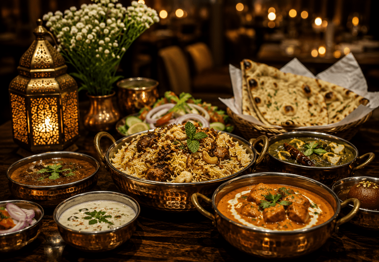 A plate of biryani served at Hotel Raana, Thanjavur